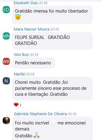 Depoimentos de Josiane, beatrice, Paula, elisandra, Fernando, José, Jose e kilze
